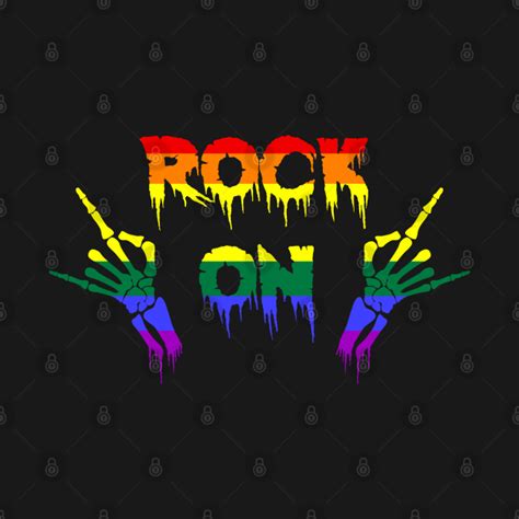 Rock On Lgbt Rainbow Pride Flag Rock On Hand Sign Long Sleeve T Shirt Teepublic