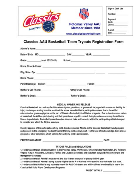 Free Basketball Application Fill Out And Sign Printable Pdf Template Signnow Baseball Tournament