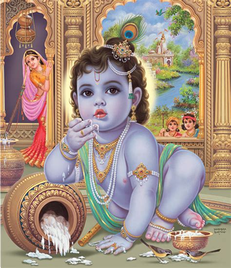 Baby Krishna Painting by Vijayann Rajasabai