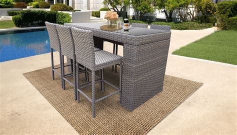 Florence Bar Table Set With Barstools 7 Piece Outdoor Wicker Patio