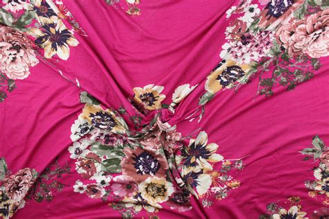 jersey floral fuchsia all about fabrics