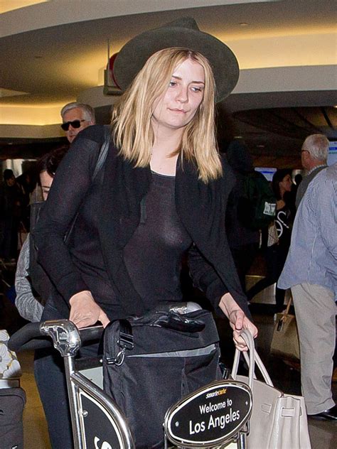 Mischa Barton Braless In See Through Shirt At The Los Angeles Airport
