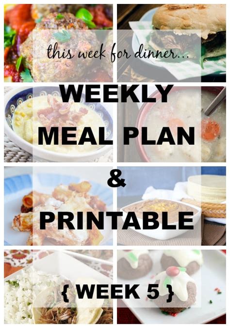 Weekly Meal Plan And Printable Week 5 Thirty Handmade Days