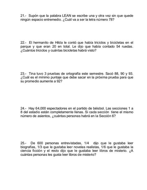 Problemas Matematicos De 6 Grado Trimapa