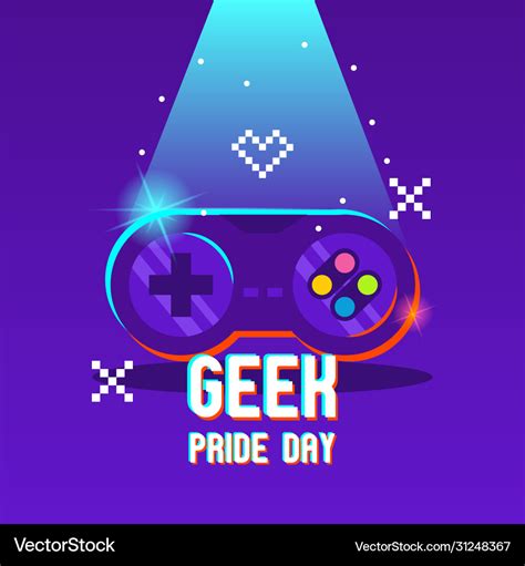 Geek Pride Day With Joystick Design Royalty Free Vector