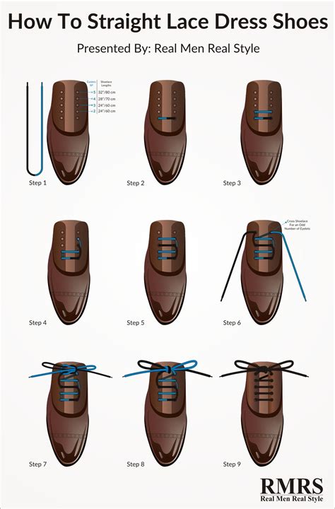 How To Straight Lace Your Dress Shoes Infographic Dress Shoes Men