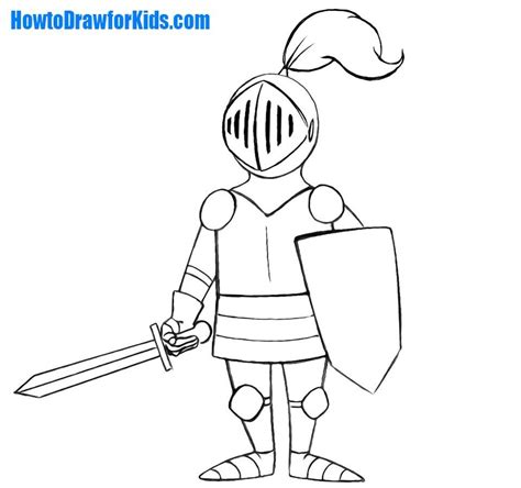 How To Draw A Knight For Kids Knight Drawing Cartoon Knight Easy