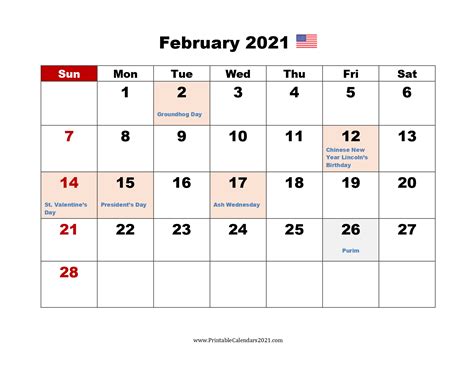 After all, it's just another way to show some excitement for the end of 2020. Printable Calendar February 2021 with Holidays Blank ...