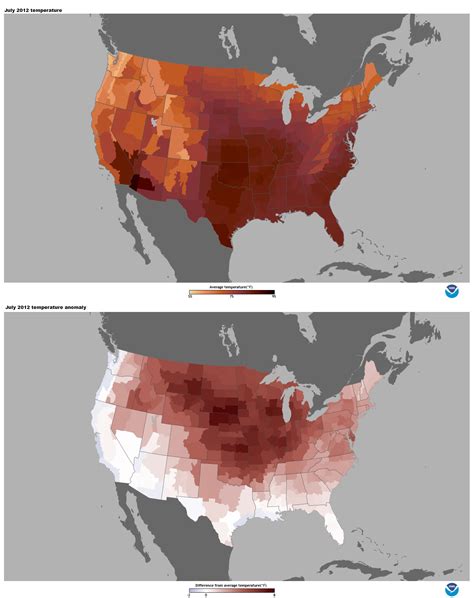 July 2012 Temperature And Anomaly Us Climate Resilience Toolkit