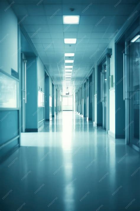 Premium Ai Image Interior Of A Defocused Corridor Of A Hospital
