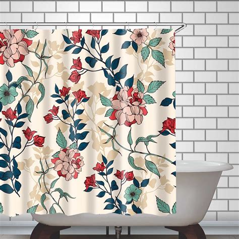 Floral Shower Curtain Botanical Shower Curtains Flowers Etsy