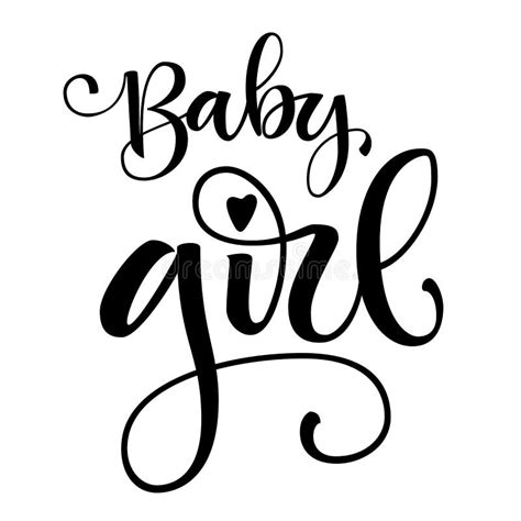 Baby Girl Logo Quote Baby Shower Hand Drawn Modern Brush Calligraphy