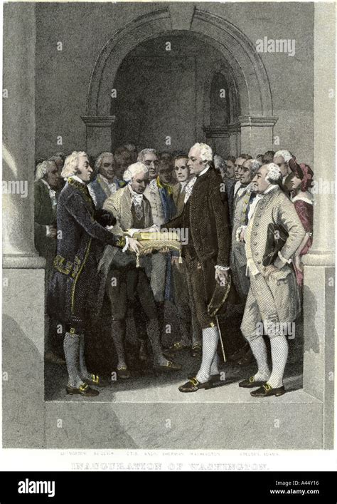 Inauguration Of President George Washington In New York City 1789 Stock