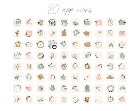 boho ios handdrawn app icons boho love theme pack aesthetic etsy in 2023 app icon boho