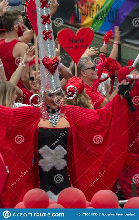 boat from the city of amsterdam the gay pride at amsterdam the netherlands 2019 editorial image