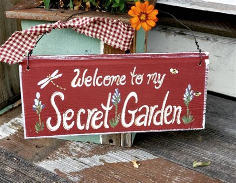 Welcome To My Secret Garden Signcustom Wood Signgarden Etsy