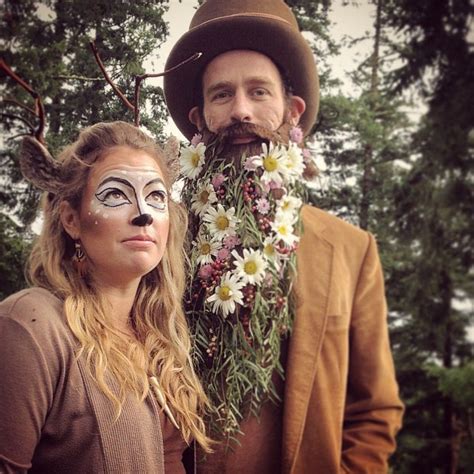 Diy Couples Halloween Costume Found In The Forest Doe And Flower