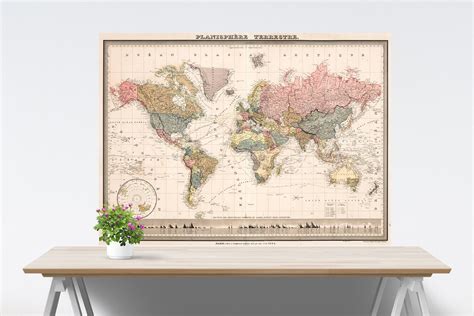 Pastel Pink World Map On Paper Colorful World Map Art Etsy