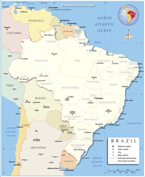 Detailed Map Of Brazil Nations Online Project