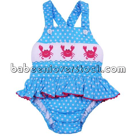 Cute Crab Smocked Swimsuit For Girl Buy Smocked Swimsuitsmoked