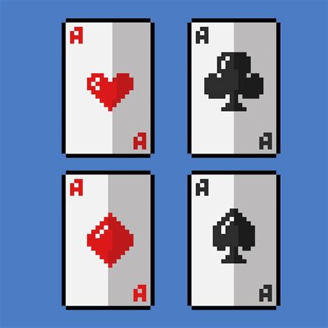 Premium Vector Playing Cards Set With Pixel Art Style