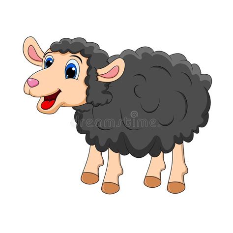 Black Sheep Cartoon Character Stock Vector Illustration
