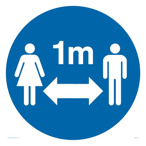 Social Distance 1m Symbol From Safety Sign Supplies