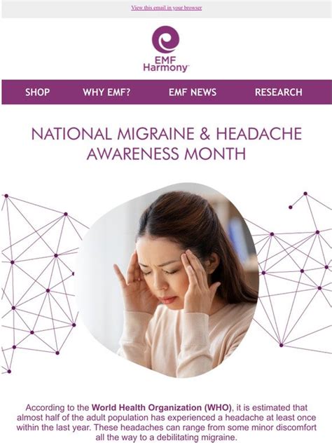 Emf Harmony National Migraine And Headache Awareness Month Milled