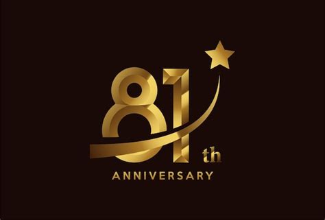 Diseño De Logotipo De Celebración De Aniversario De Oro De 81 Años Con
