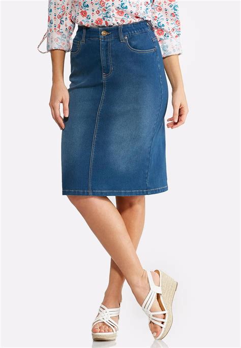 Plus Size Soft Stretch Denim Skirt Skirts Cato Fashions Denim Skirt Womens Clothing Stores