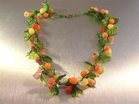 Venetian Glass Fruit Necklace Murano Art Glass Fruit Salad Etsy