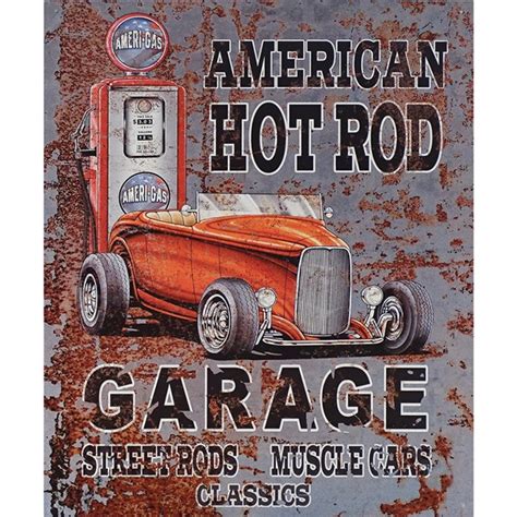 American Hot Rod Garage Tin Sign 12 12w X 16h Tp Tools And Equipment