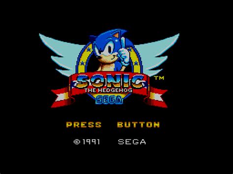 Filesonic The Hedgehog Sms Title Screen Menupng Video Game