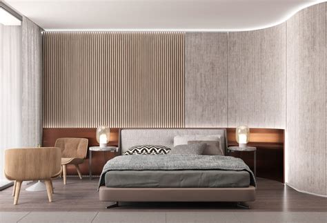 Cool Bedroom Designs Which Use Slats For Accent Wall Decor Ideas