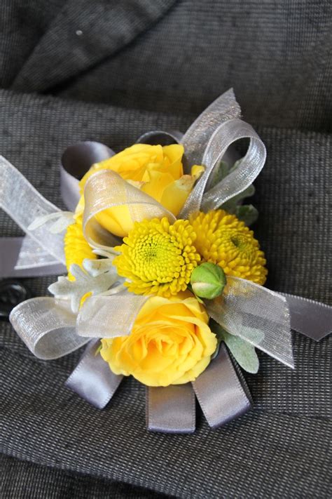 Yellow Button Chrysanthemum Wrist Corsage Corsage Wedding Wrist