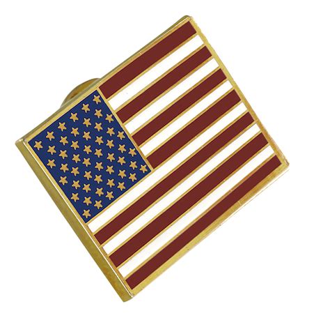 American Flag Lapel Pin Proudly Made In Usa Gold Plated Rectangle