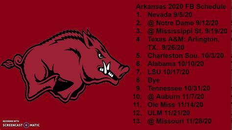 Football season is here and is packed with epic matchups. Arkansas Razorbacks 2020 Football Schedule Breakdown - YouTube