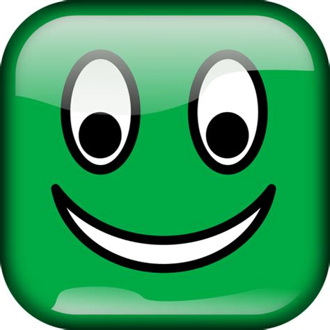 Grüne Glänzende Smiley Public Domain Vektoren