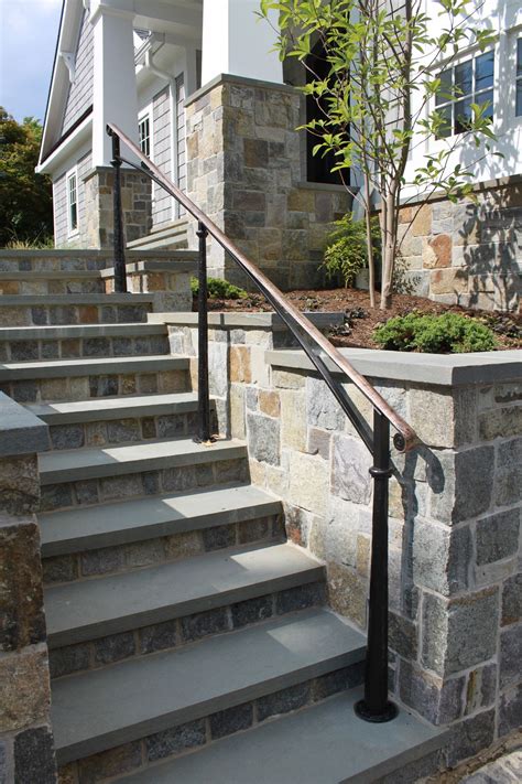 Bronze And Steel Exterior In 2020 Exterior Handrail Exterior Stairs