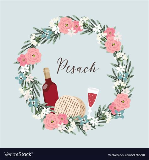 Jewish Holiday Pesach Passover Greeting Card Vector Image
