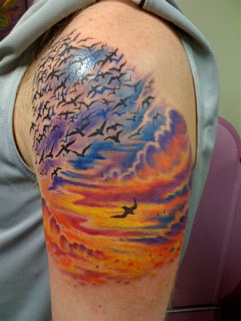 Sunset Tattoos Designs Ideas And Meaning Tattoos For You