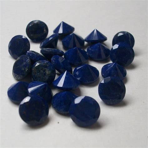10 Pieces 6mm Or 8mm Lapis Lazuli Faceted Round Gemstone Etsy