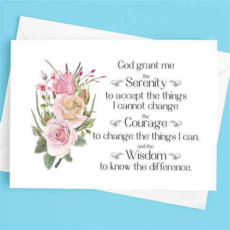 The Serenity Prayer Greeting Card Cards God Grant Me The Etsy