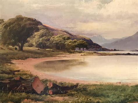 James Greenlees Loch Lomond Large Original Victorian Oil Painting At