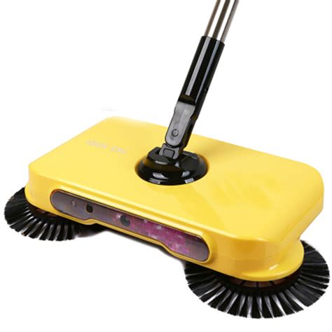 Led Spin Hand Push Sweeper Broom No Electric Household Floor Dust