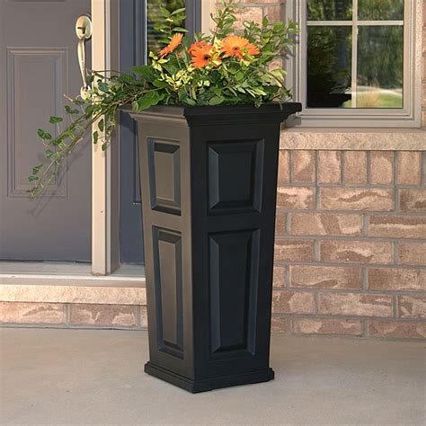 Mayne Nantucket Tall Patio Planter In Black Made In The Usa