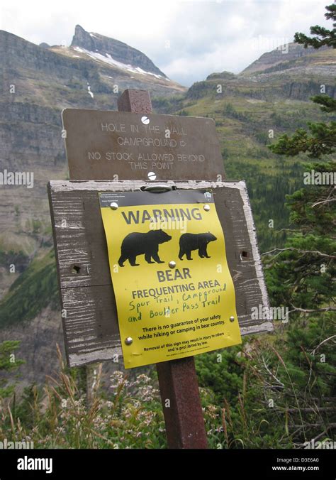 Bear Warning Sign Stock Photo Alamy