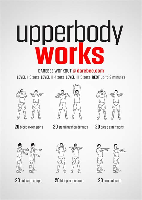 Upper Body Workout By Darebee Bodyweight Upper Body Workout Upper Body Workout Fitness Body