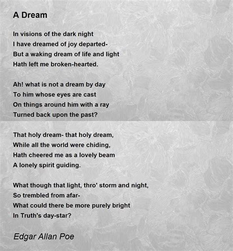 A Dream Poem By Edgar Allan Poe Poem Hunter