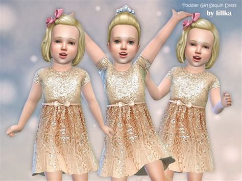 The Sims Resource Toddler Girl Sequin Dress By Lillka • Sims 4 Downloads